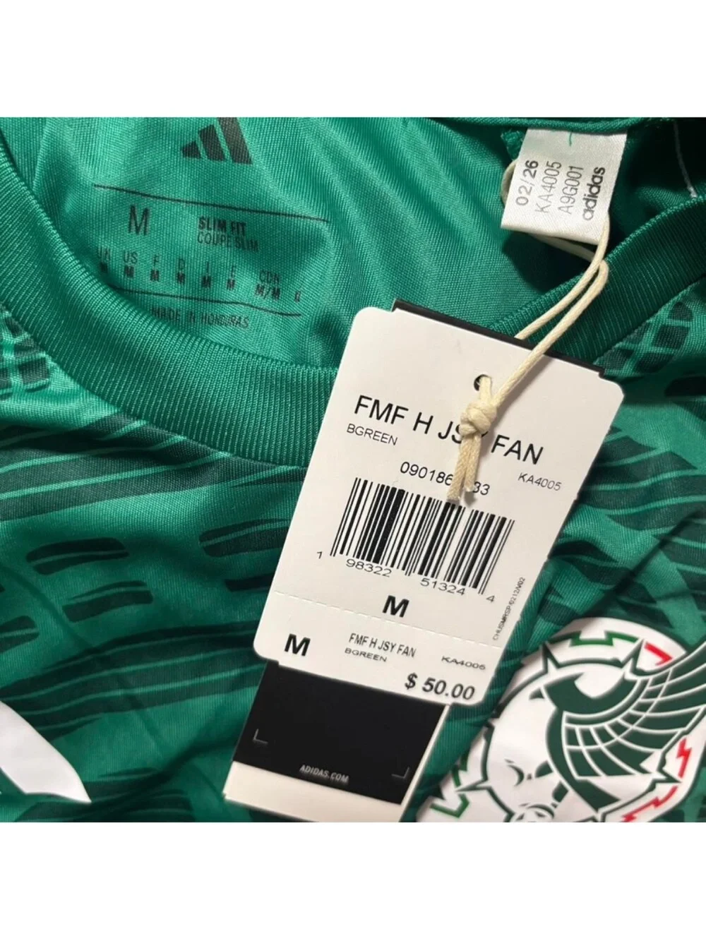 BNWT Adidas Mexico World Cup 2026 Green Fan Soccer Jersey Size Medium